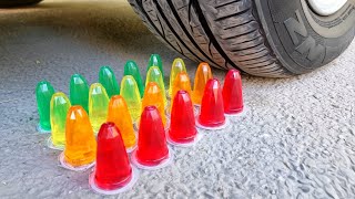 Crushing Crunchy & Soft Things with my car! CAR vs SLIME & JELLY - Satisfying ASMR