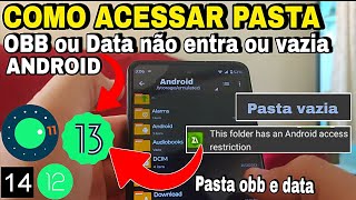 COMO ACESSAR PASTA OBB ou DATA NO ANDROID 13, 12, 11, 14 SEM PASTA VAZIA THIS FOLDER ACCESS RESTRIC