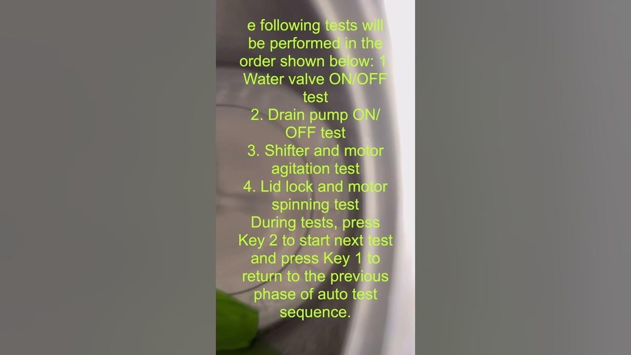 How to enter test mode Washer MAYTAG MVW6200KW2 top load YouTube