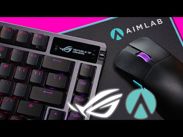  ASUS ROG Azoth 75 Wireless DIY Custom Gaming Keyboard,  RGB-Black & ROG Harpe Ace Aim Lab Edition Gaming Mouse, 54 g  Ultra-Lightwieght : Electronics