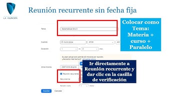 Creación de una reunión de zoom recurrente