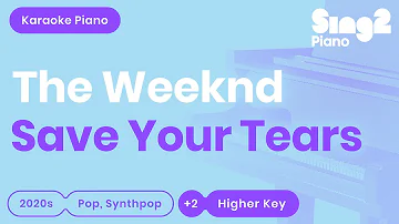 The Weeknd - Save Your Tears (Higher Key) Piano Karaoke