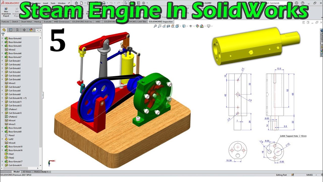 Part-5 | Steam Engine In SolidWorks Tutorial In Hindi Urdu - YouTube