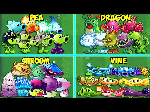 видео: All Plants Team PEA x DRAGON x VINE x SHROOM Battlez - Who Will Win? - Pvz 2 Plant vs Plant