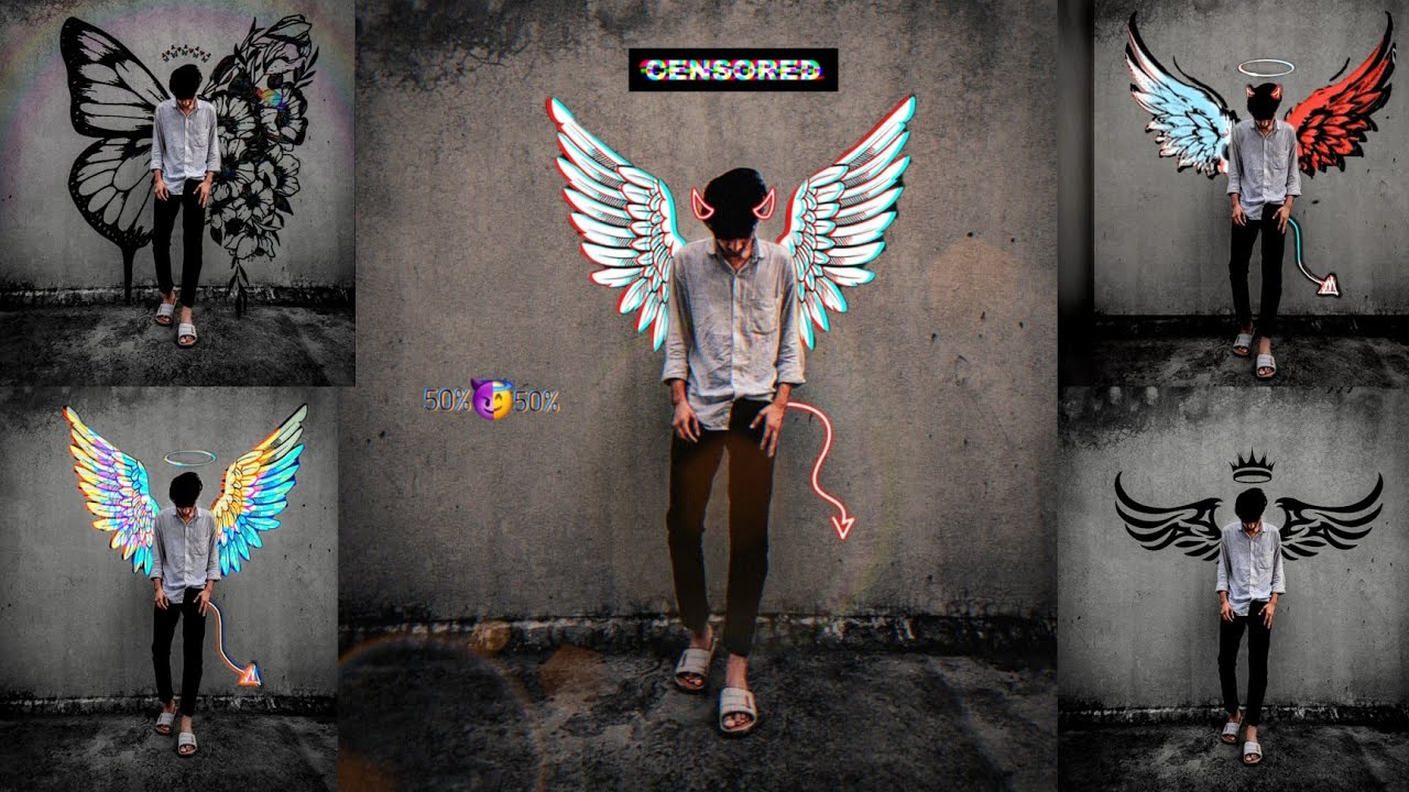 devil photo editing picsart || wings photo editing picsart || aesthetic trending photo editing ||
