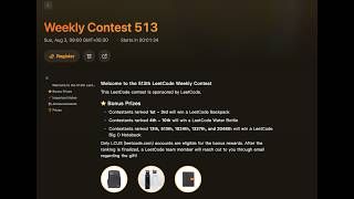 Leetcode weekly contest 513 | Live Attempt