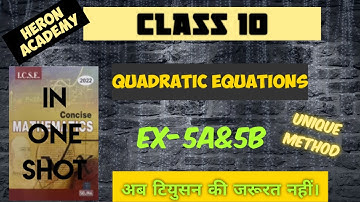 quadratic equations class 10 icse Selina Ex-5A&5B full chapter// quadratic equation icse//