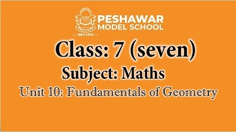 Maths | Class 7 | Unit 10 | Fundamentals of Geometry
