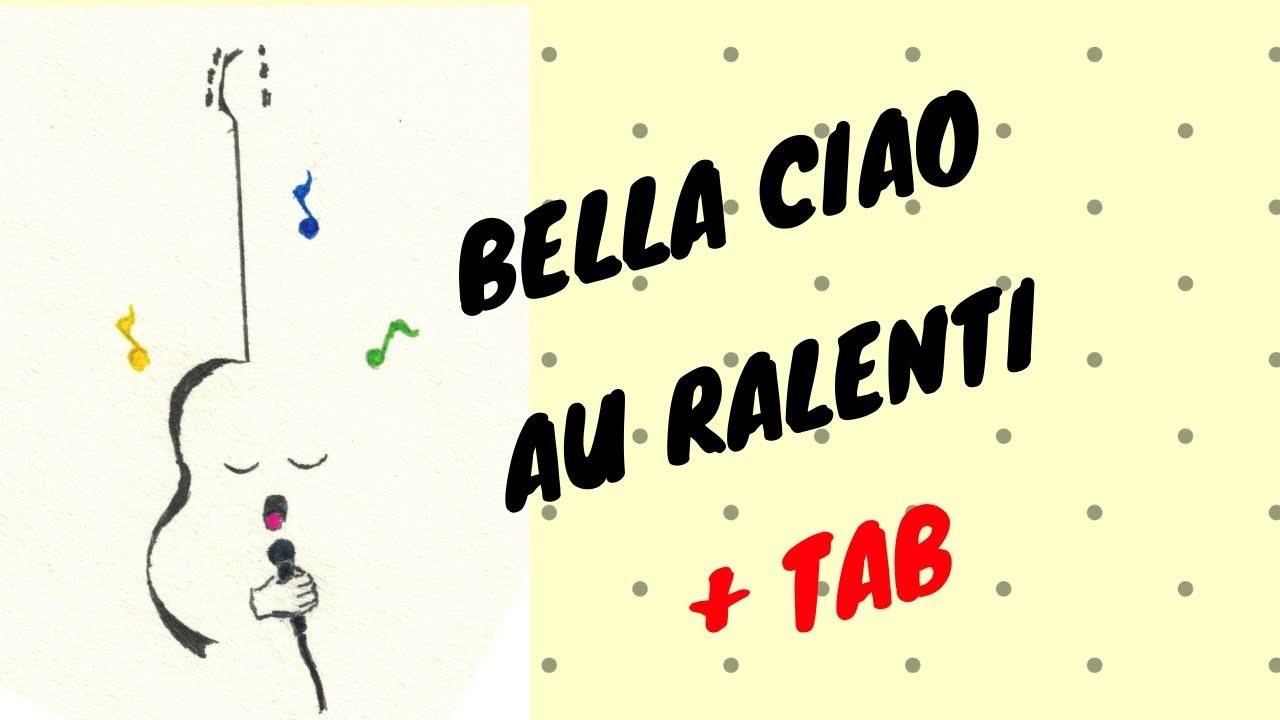 Morceaux ralentis #6   Bella Ciao +TAB - (Casa de Papel/Netflix) - tuto guitare facile