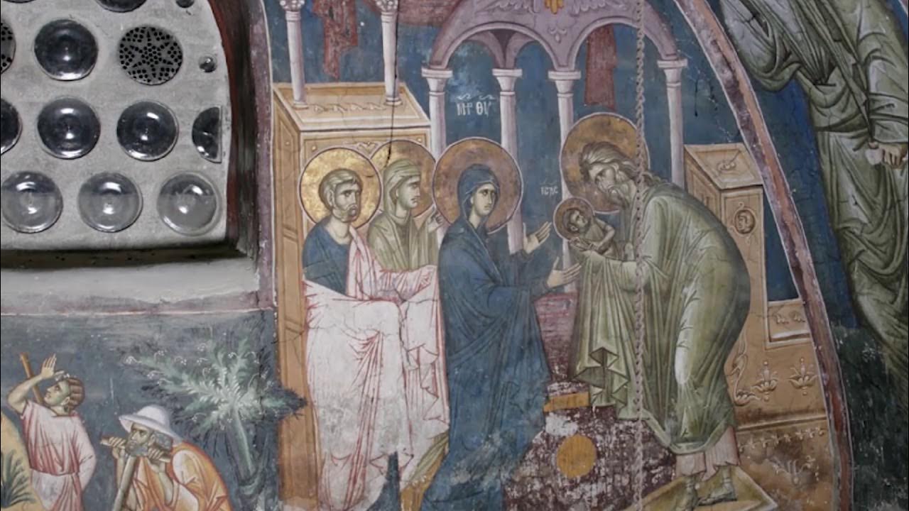 Фреска сретенье господне выполненная в 1465 году