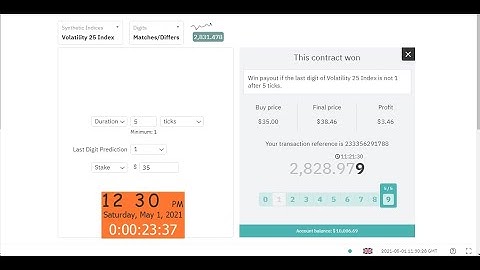 Digit Differ Strategy Binary Options Volatility 25 index  100% Win Ratio  Binary Trading