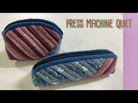 [퀼트기초] 프레스 기법 머신퀼트 방법/Press Machine Quilt/패턴 하나로 두가지 소품 만들기 - YouTube