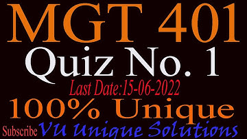 MGT401 Quiz 1