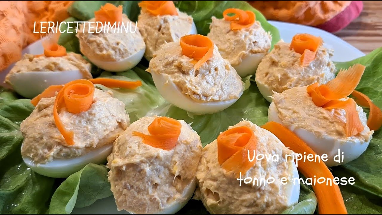 Uova ripiene di tonno e maionese