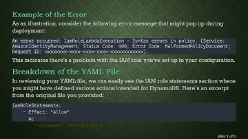 Fixing Syntax Errors in YAML Files for AWS Lambda Deployments