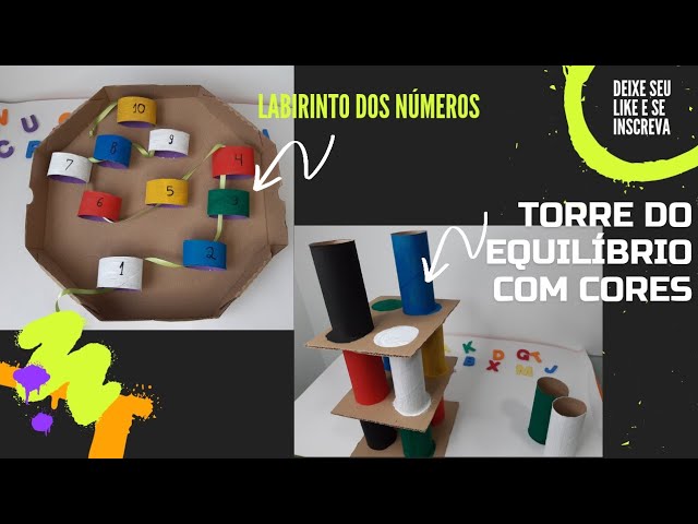 Brincadeiras educativas com rolos de papel higiênico