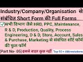 Production department in industry related full forms|full form of cfo,cnc,vnc,cp,cqi,hrm,ilo,jha,jit