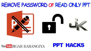 How to Remove Password of Read Only PPT and Modify it | Jigar Karangiya