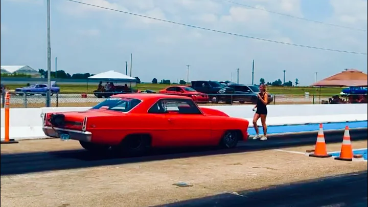 Drag racing, No Prep '67 Chevy II Nova Street Racing  #dragrace #musclecar #noprep #nova #racing