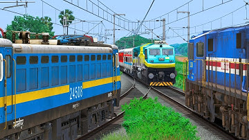 THREE TRAIN CROSSING IN SAME RAIL ROAD | BUMPY RAILROAD | Train Simulator | Railworks | NTG GAMING