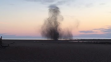 British Army EOD Detonates Unexploded WW2 Ordnance on deserted beach
