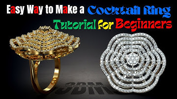 Easy Way to Make a Cocktail Ring | Tutorial for Beginners | CAD Design Tutorials | 3DM Design World