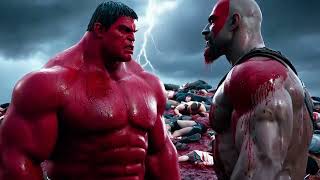 Red Hulk Vs Kratos The God Of War