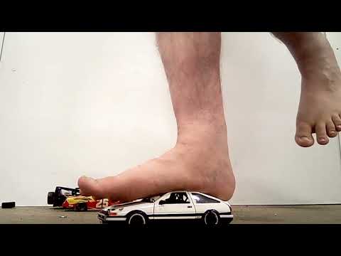 Rare car crushed under my big feet trampling
