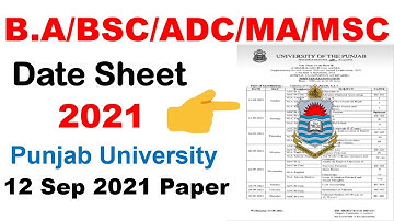 Date Sheet Supply & Annual Exams Punjab University BA/BSC/ADP/B.COM/MA/MSC/ADA/ADS/ADC Official?