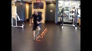 Low Hurdles   45 Degree Single Leg Reactive Hops
