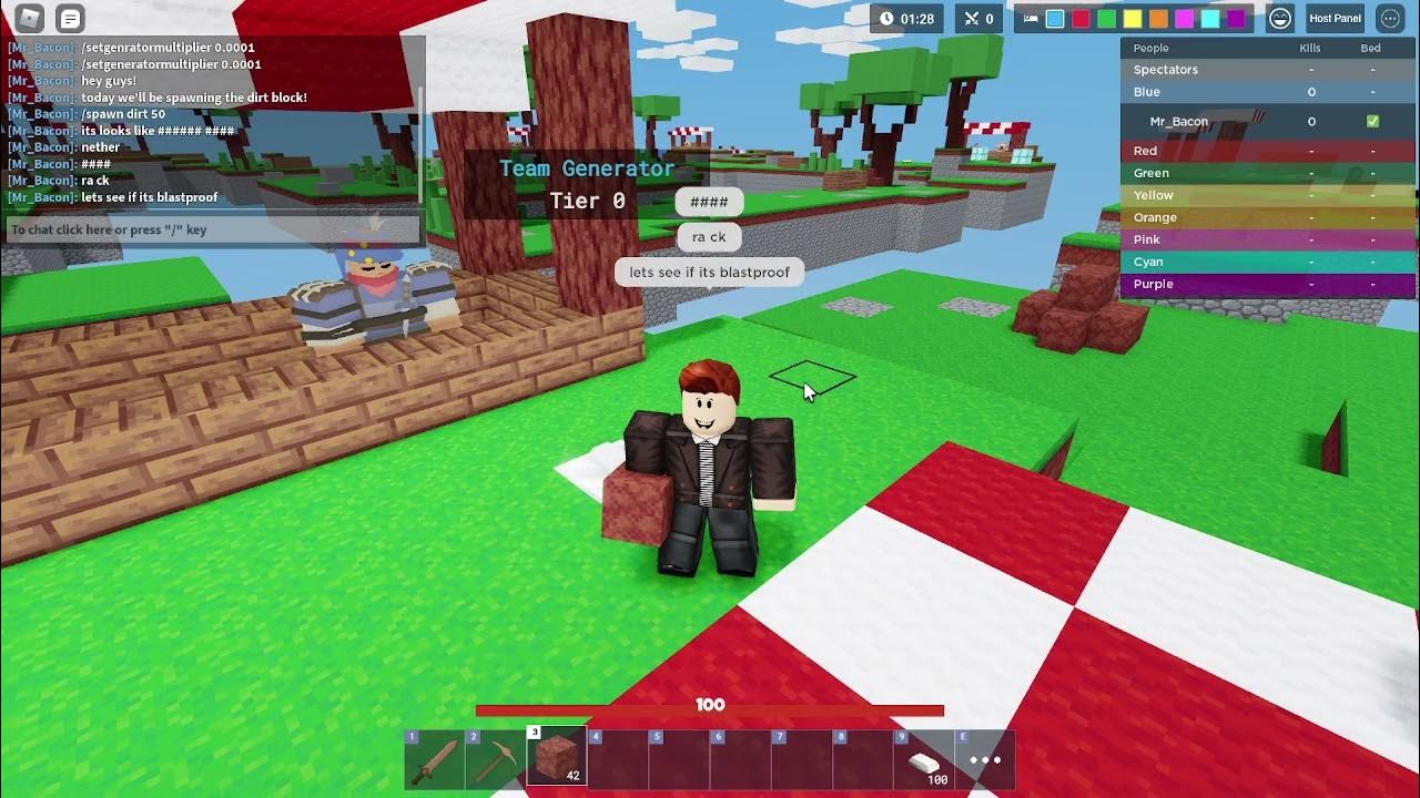 Spawning the Dirt blocks in Roblox Bedwars YouTube