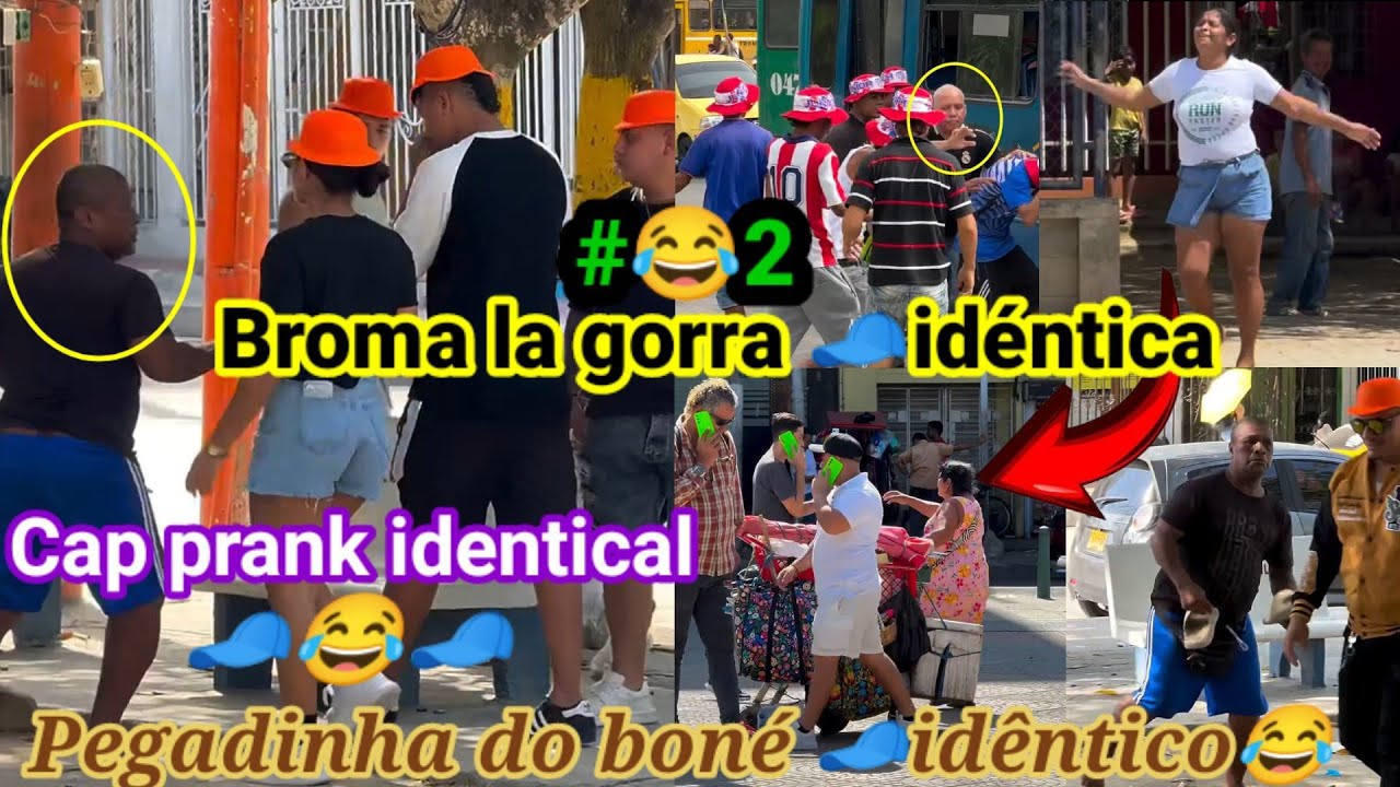 Broma la gorra 🧢idéntica parte 2  / Pegadinha do boné 🧢idêntico😂 / Cap prank identical