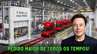 Toda a indústria em choque: a Tesla acaba de vender todos os seus novos camiões Semi.