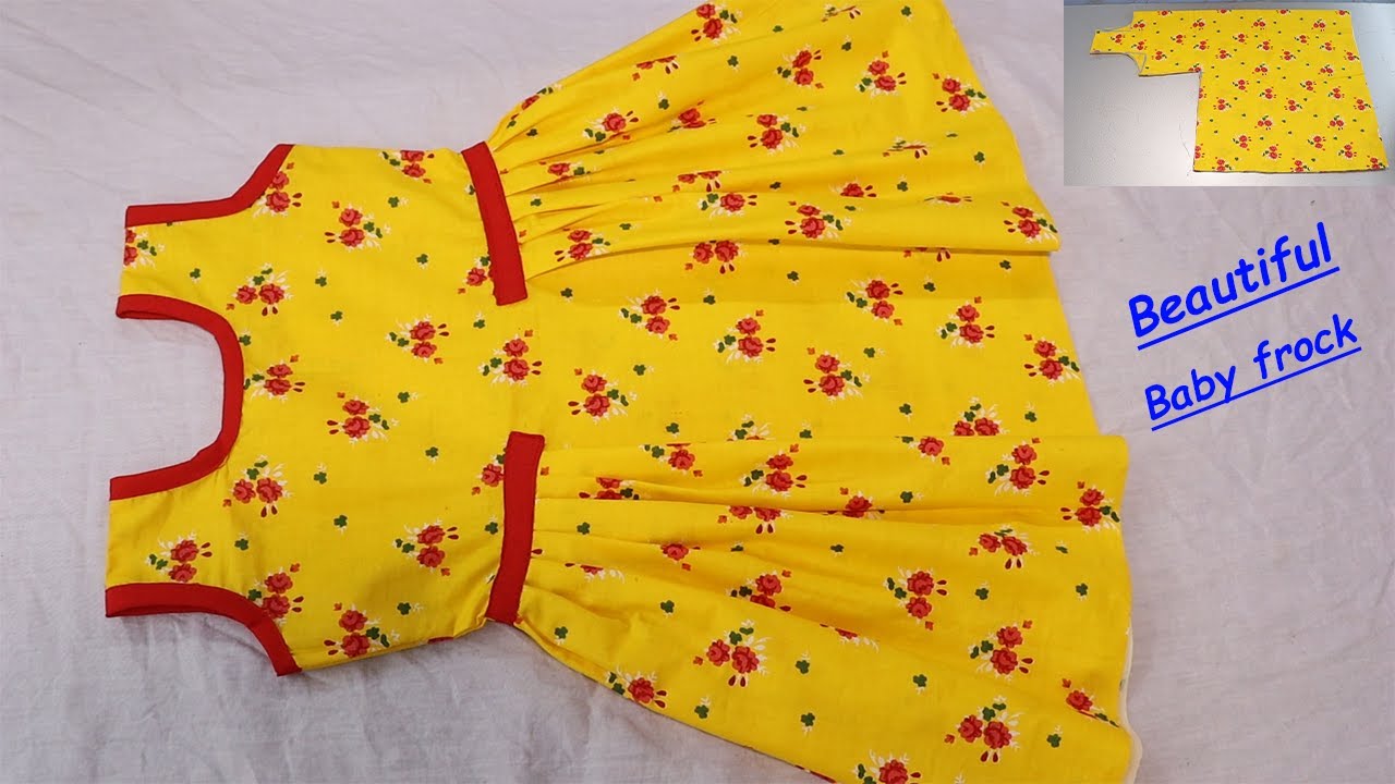 DIY baby frock cutting and stitching / frills frock design / baby