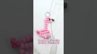 Pony Bead Flamingo Keychain