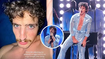 Grammys Shock! Benson Boone Apologizes for ‘Aggressive’ Crotch Adjustment – Fans React  GRAMMY 2025