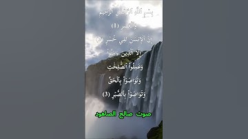 سورة العصر كاملة برواية حفص عن عاصم بصوت القارئ الشيخ صالح الصاهود
