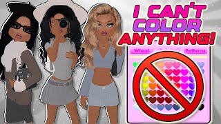 DRESS TO IMPRESS But I Can't COLOR ANYTHING! 🚫 *HARDEST CHALLENGE* | Roblox Dress To Impress