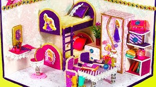 Diy miniature aurora dollhouse room ~ rapunzel bedroom decor