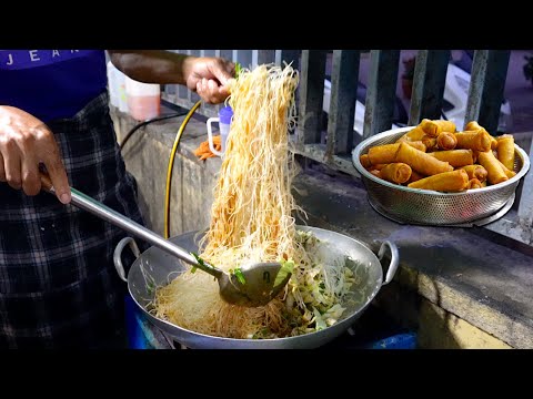 Start from 5am everyday! 4 Kinds of Noodle with Egg Rolls and Pate | Street Food in Phnom Penh