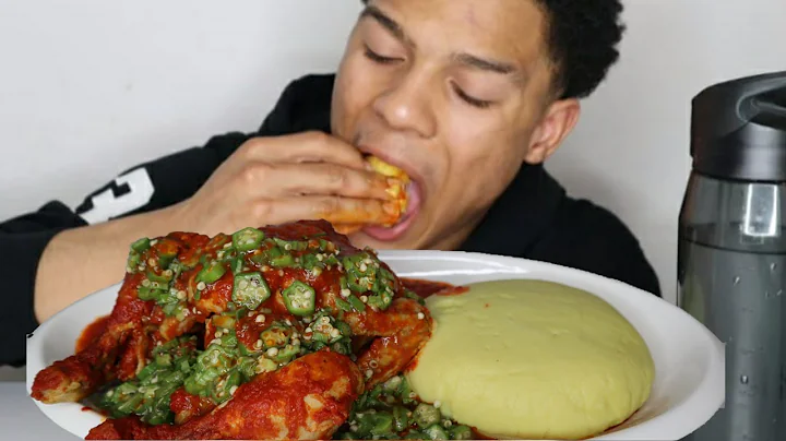 Asmr Fufu And Okra  Soup With Chicken Stew | Eating Show | African Food Mukbang | The Adim Family