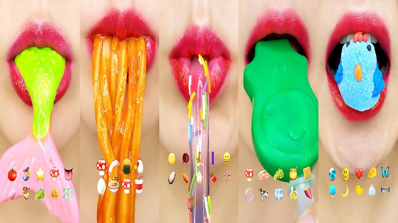 Asmr 30 минут для вкусной еды emoji mukbang звуки для отдыха и сна