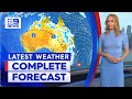 Australia Weather Update: Showers to continue across most of eastern Australia | 9 News Australia