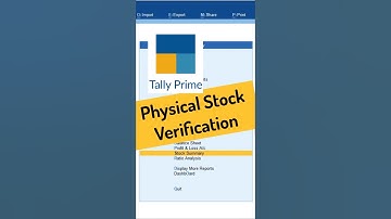 📦 Physical Stock Verification 📊 in Tally Prime 🔍