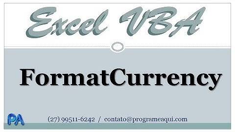 Dica de Excel VBA como usar o método FORMATCURRENCY