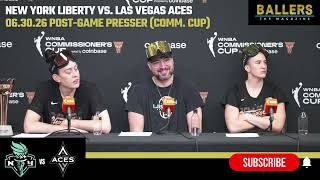 Breanna Stewart, Sabrina Ionescu, Chris DeMarco: NY Liberty Commissioner's Postgame vs.Aces 06.30.26