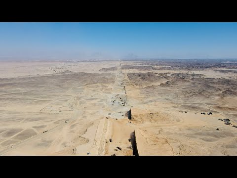 Drone footage reveals The Line megacity under construction in Saudi Arabia