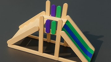 Popsicle stick crafts/How to make a slide with popsicle sticks