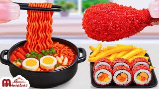 Amazing Mini Fried Chicken Thigh With Korean Spicy Noodles Recipe Asmr Cooking Mini Food
