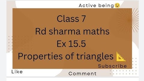 ex 15.5 rd sharma class 7 maths// properties of triangles //Pythagoras theorm // @activebeing
